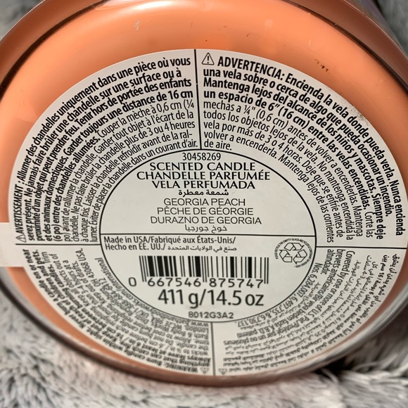 “Georgia Peach” Peach Bellini 3-Wick Candle from Bath & Body Works (2018) RARE - Picture 3 of 6